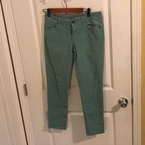 Sea foam green skinny jeans